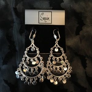 Silver Layered Dangle Earrings